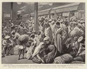 Rutto Bombayssa, alkuperäisasukkaat Victorian asemalla lähtevät kaupungista erikoisjunalla